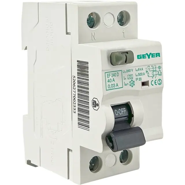 Ρελέ διαρροής 2P 40A 30mA Τύπος A Geyer