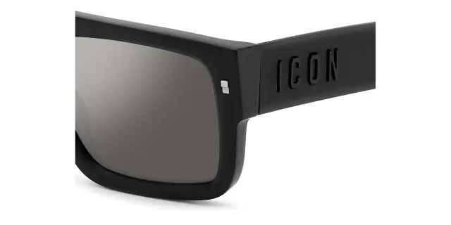 Dsquared2 Icon Ανδρικά Γυαλιά Ηλίου με Μαύρο Κοκκάλινο Σκελετό και Γκρι Καθρέφτη Φακό ICON 0008/S 003/T4 3