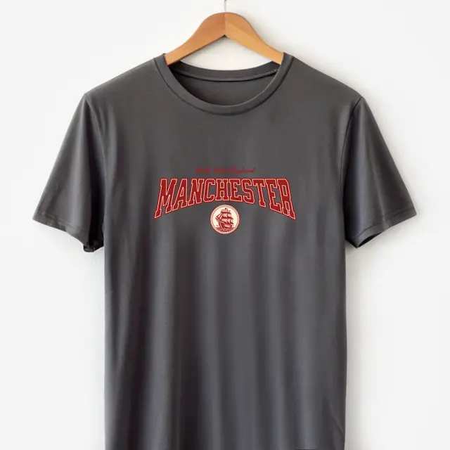 T-shirt Noshame® Ανθρακί με τύπωμα Manchester - 122559 - XXL 2