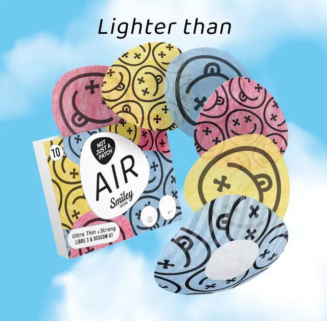 Not Just a Patch Air Smiley Αδιάβροχο Αυτοκόλλητο για Αισθητήρα Dexcom G7, Dexcom ONE+, Freestyle Libre 3, Sibionics GS3, Syai Ultra 10τμχ - Διάφορα Χρώματα