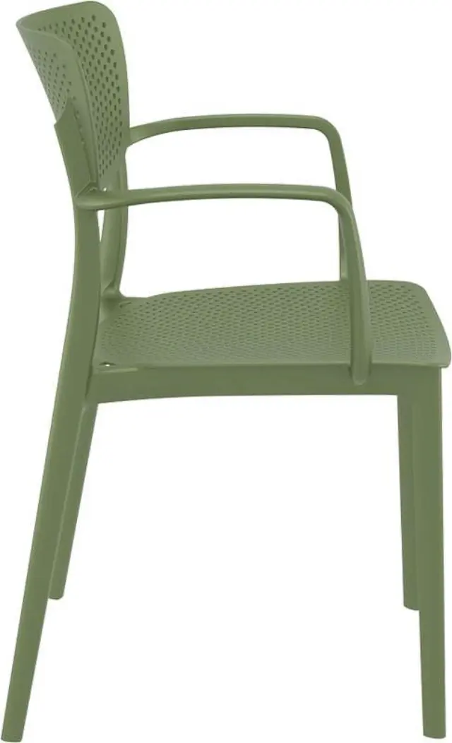 Πολυθρόνα Στοιβαζόμενη LOFT Olive Green PP 54x53x82cm 3