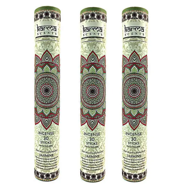 Αρωματικό θυμίαμα Sticks Mandala Jasmine (Γιασεμί) 30 τμχ με ΔΩΡΟ ξύλινη βάση καύσης