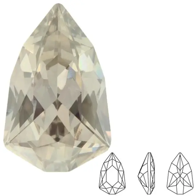 Swarovski 4707 Slim Trilliant Fancy Stone Crystal Silver Shade 13.6x8.6mm - 2τεμ
