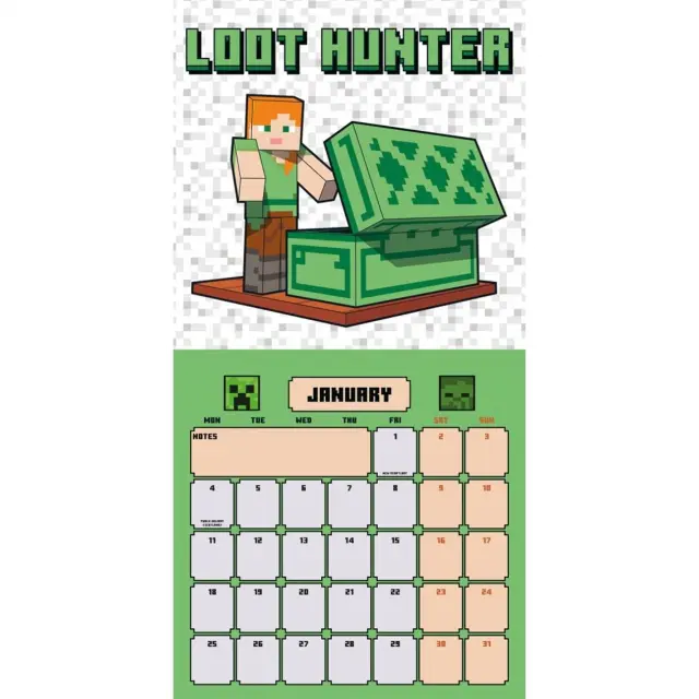 HMEΡΟΛΟΓΙΟ ΤΟΙΧΟΥ MINECRAFT 2027 30X30 CALENDAR (PLASTIC FREE) DAN2723027P 3