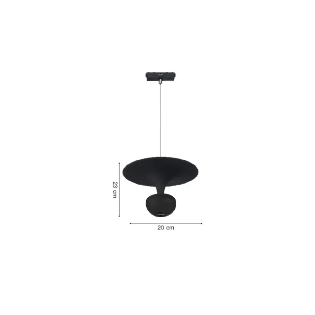 Inlight Κρεμαστό Φωτιστικό LED 5W 3CCT για Ultra-Thin μαγνητική ράγα σε μαύρη απόχρωση D:23X20cm (TMU0240-Black) 2