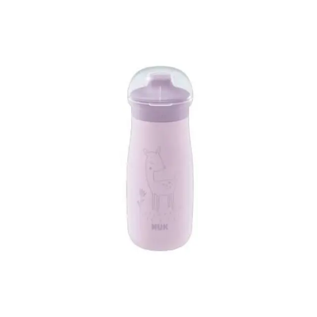 Nuk Drinking Bottle Mini-Me Sip Παγουράκι από Ανοξείδωτο Ατσάλι με Ρύγχος 9m+ (102.253.24) Μωβ, 300ml