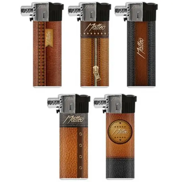 Matteo Αναπτήρας για Πίπα Καπνού Wood Look - Eπαναγεμιζόμενος