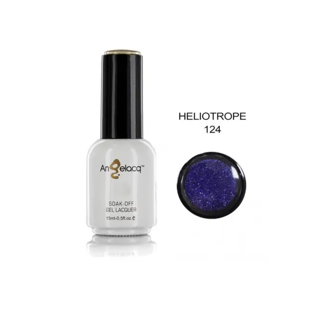Ημιμόνιμο επαγγελματικό βερνίκι ANGELACQ 15ML - 0.5FL.OZ 124 Glitter Heliotrope