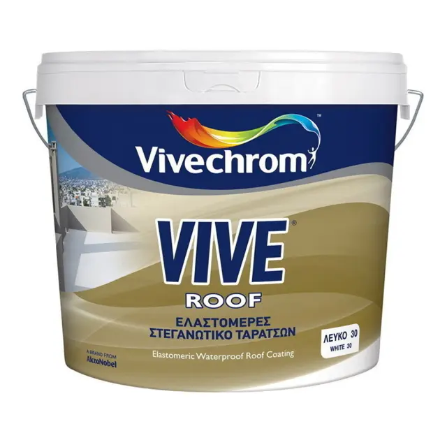 VIVECHROM VIVE ROOF ΟΙΚΟΝΟΜΙΚΟ ΣΤΕΓΑΝΩΤΙΚΟ ΤΑΡΑΤΣΩΝ ΛΕΥΚΟ 3lt