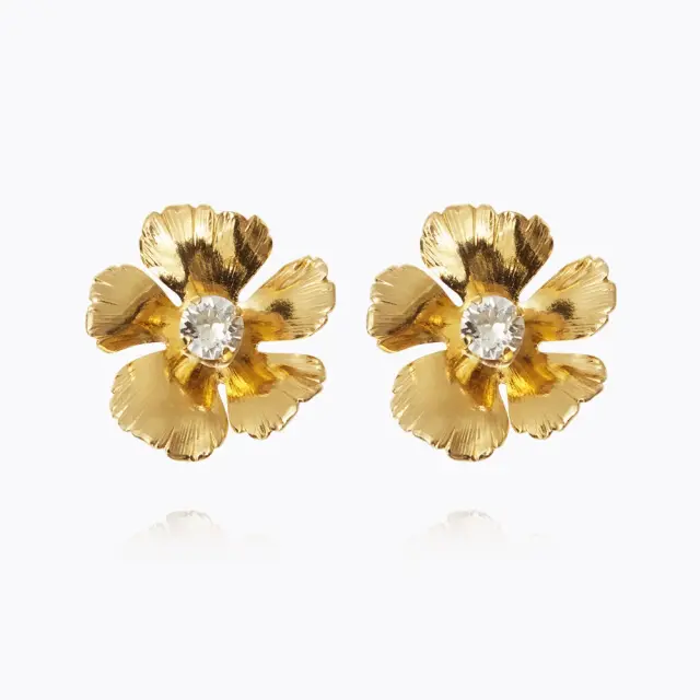 Anemone Earrings Crystal/ Gold
