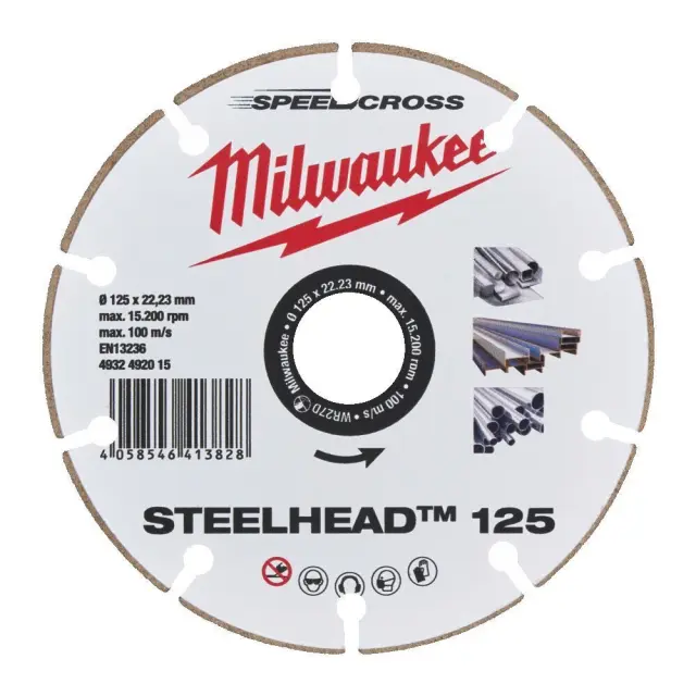 Milwaukee 4932492015 - Δίσκος Διαμαντέ Steelheadtm125mm