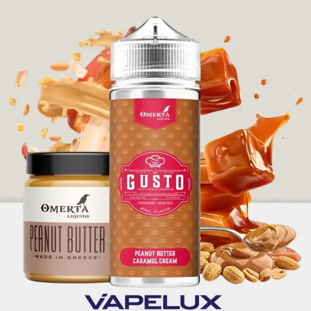 Gusto by Omerta Flavor Shots Peanut Butter Caramel 20ml to 120ml