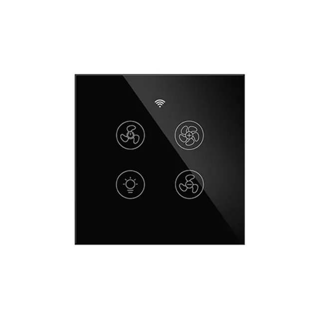 WIFI ΔΙΑΚΟΠΤΗΣ ΑΝΕΜΙΣΤΗΡΑ + ΦΩΤΟΣ ΜΑΥΡΟ N+L 86*86mm / WIFIFLSB