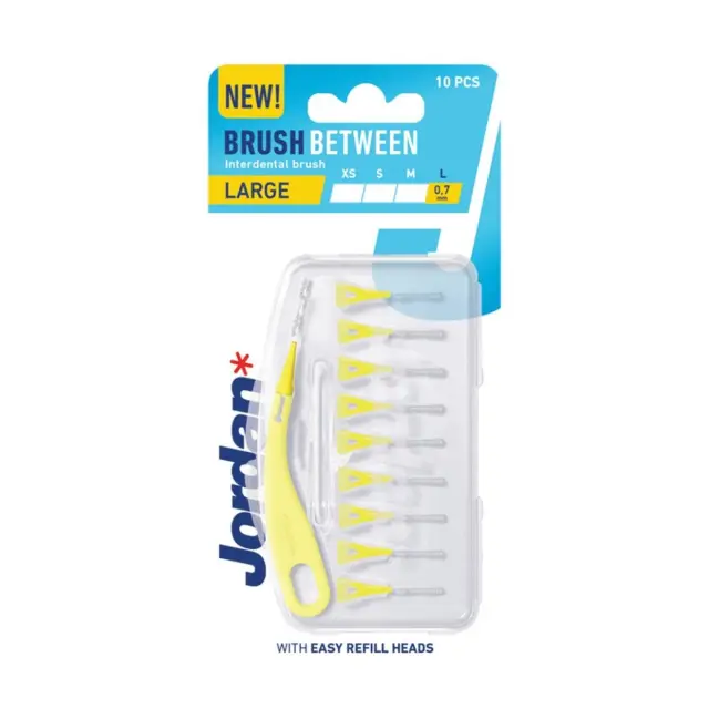 Jordan Brush Between Μεσοδόντια Βουρτσάκια με Λαβή και Θήκη, Μέγεθος L 0,7mm