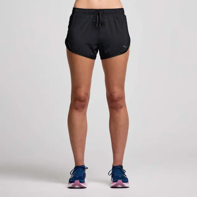 Saucony Women's Stopwatch 3inch Running Short Μαύρο SAW800504-BK (Saucony) - Large