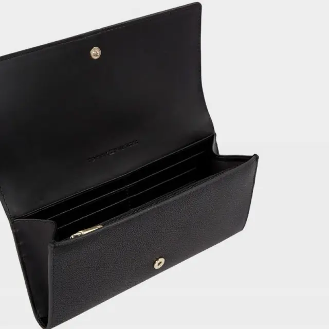 Tommy Hilfiger - Γυναικείο Πορτοφόλι Th Plush Lrg Flap Wallet AW0AW14234-BDS Μαύρο 3