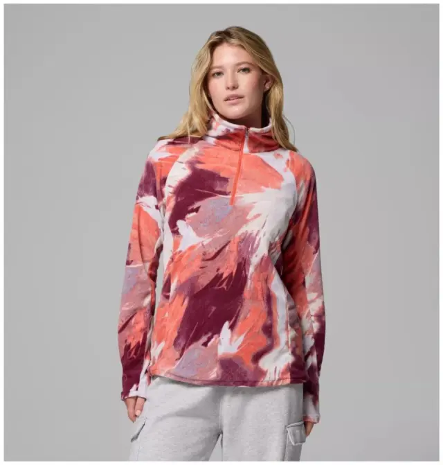 Μπλούζα Fleece Columbia Γυναικεία Glacial IV Print 1/2 Zip Zing/Snowflight - 1802161-864