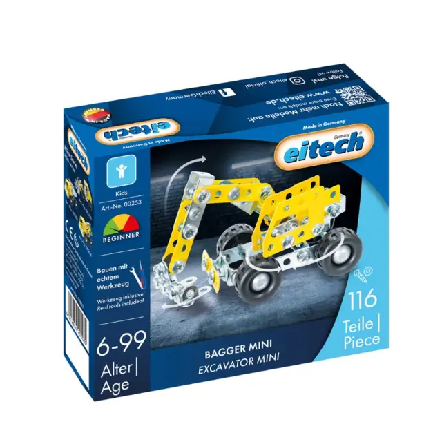Eitech Εκπαιδευτικό Παιχνίδι Μεταλλική Κατασκευή "Εκσκαφέας" 116τμχ. (6+ ετών) 00253