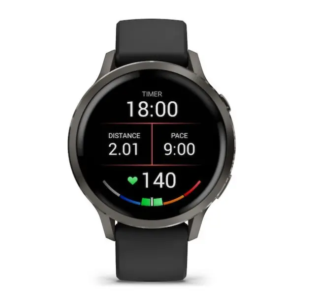Garmin Venu 4 3.05 cm (1.2") AMOLED 41 mm Digital 390 x 390 pixels Touchscreen Black Wi-Fi GPS (satellite)