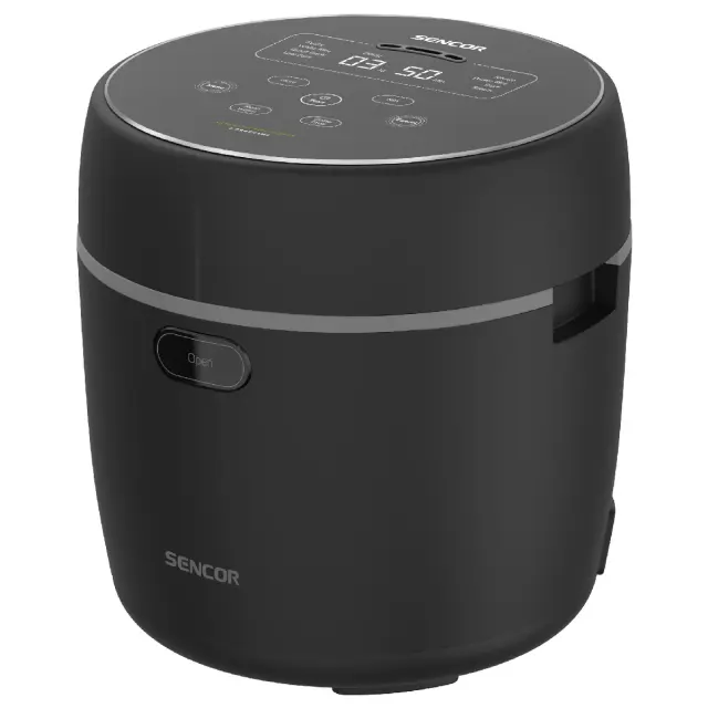 Ατμομάγειρας Ρυζιού Sencor SRM 0671BK 0,6lt 500W με Αντικολλητική Επιφάνεια Low Carb και Low Sugar Function Μαύρο