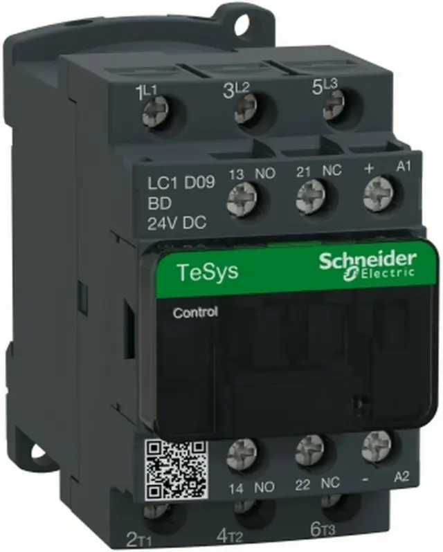 TeSys Deca contactor - 3P(3 NO) - AC-3/AC-3e - = 440 V 9 A - 24 V DC coil