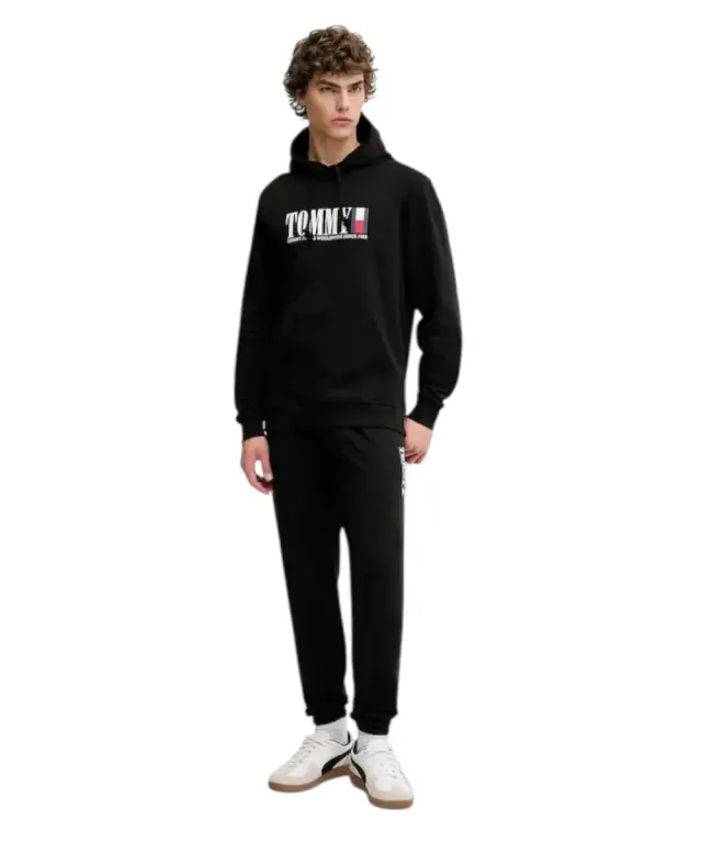 Tommy Hilfiger - Ανδρικό Φούτερ Regular Dna Graphic Hoodie DM0DM22144-BDS Μαύρο 3