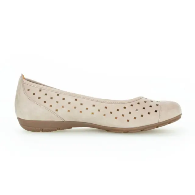 Gabor Μπαλαρίνες Γυναικείο δέρμα Nubuck Μπεζ GAB/64169 12-LEINEN