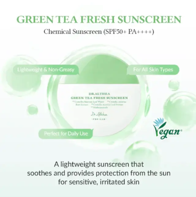Dr. Althea - Green Tea Fresh Sunscreen SPF50+ PA++++ Ελαφρύ Αντηλιακό, 45ml 3