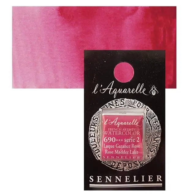 Χρώμα Ακουαρέλας Sennelier l Aquarelle Half Pan - 690 Rose Madder Lake