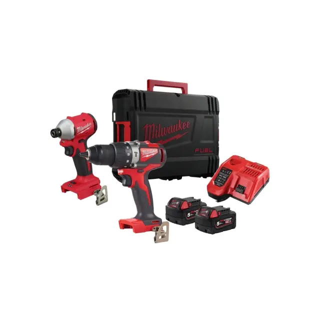 Milwaukee 4933492844 - M18 BLPP2A3-502X Σετ Κρουστικό Δραπανοκατσάβιδο & Παλμικό Κατσαβίδι Brushless 18V με 2 Μπαταρίες 5Ah και Θήκη