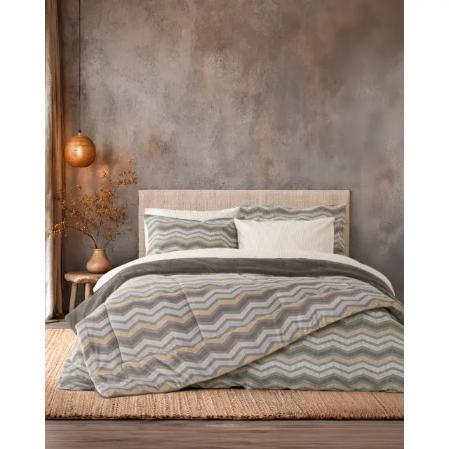 Nima Home Κουβέρτα/Πάπλωμα Ημίδιπλο 180x240 - Tempo Γκρι, Μπεζ
