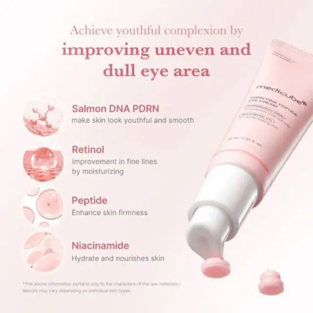 Medicube PDRN Pink Peptide Eye Cream Κρέμα Ματιών με Ρετινόλη & Πεπτίδια 30ml 3