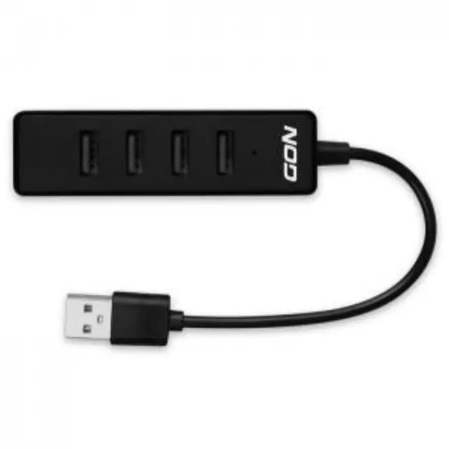 USB 2.0 Hub 4 θυρών σε μαύρο χρώμα. 2