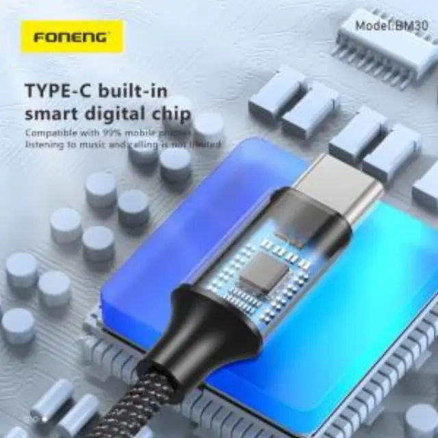 Αντάπτορας Foneng BM30 3.5mm Θηλυκό σε USB C Αρσενικό 0.14m Μαύρο N71209 3