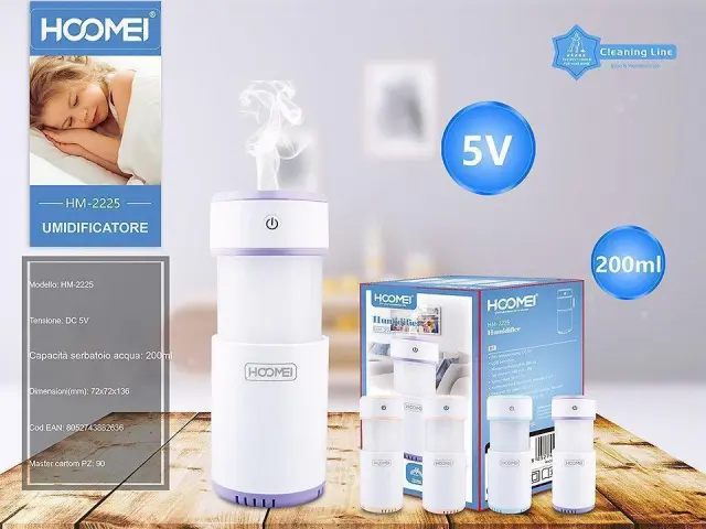 Υγραντήρας 5W 200ml Hoomei HM-2225 Μωβ 2
