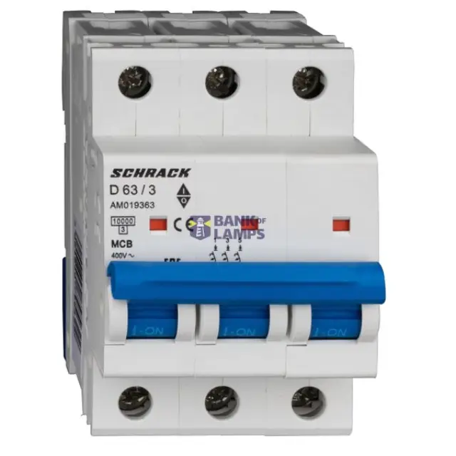Miniature Circuit Breaker (MCB) AMPARO 10kA, D 63A, 3-pole