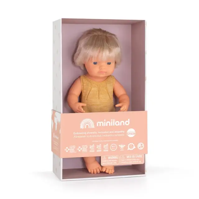 MINILAND DOLLS MINILAND ΚΟΥΚΛΑ ΚΑΥΚΑΣΙΑ 38 CM ΜΕ ΚΟΧΛΙΑΚΟ ΕΜΦΥΤΕΥΜΑ ΚΑΙ ΡΟΥΧΑΛΑΚΙΑ 2