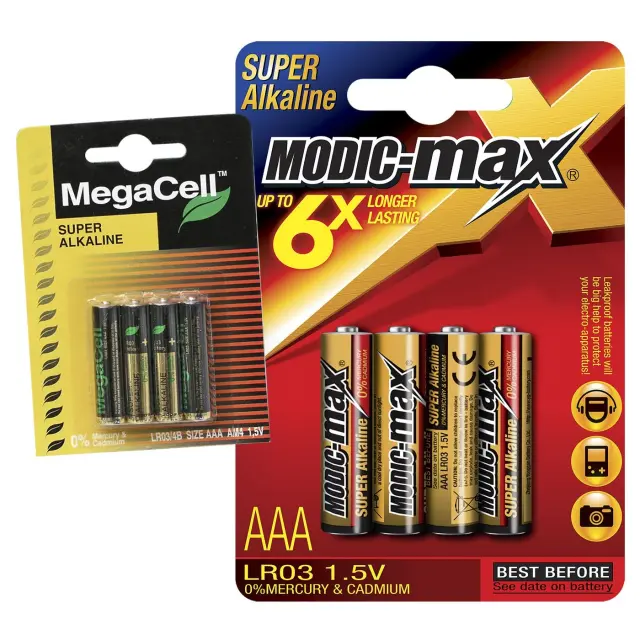 Μπαταρίες Αλκαλικές Μίνι ΑΑΑ *MegaCell MC-LR03-4B Τυχαίο-Χρώμα-Σχέδιο-Επιλογή