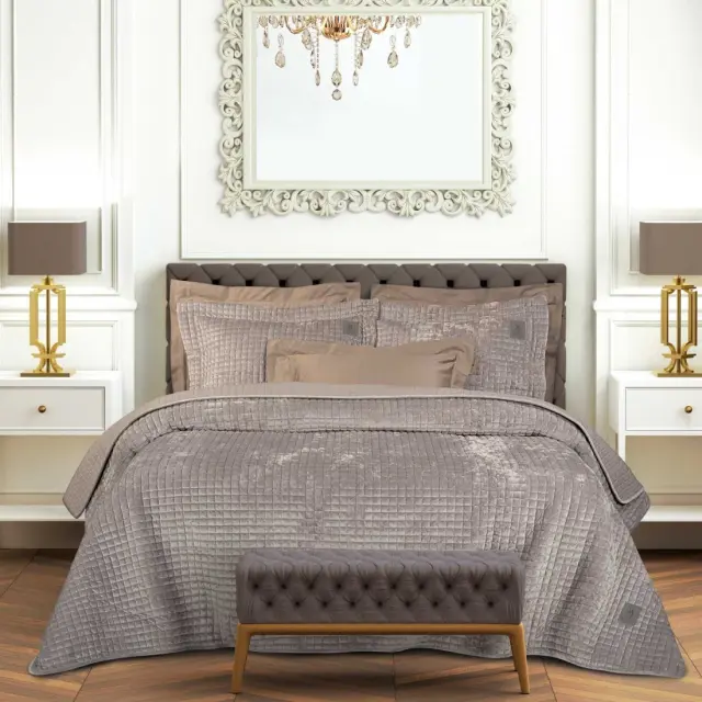 Κουβερλί 240x250 King Size Classic Greenwich Polo Club 4432 Taupe 100% Microfiber