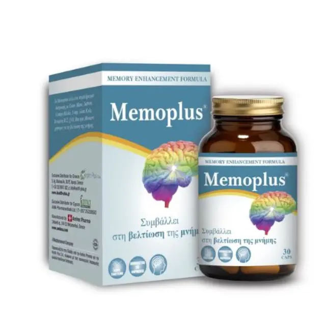 Plus+ Memoplus Συμπλήρωμα Διατροφής για τη Βελτίωση της Μνήμης, 30 κάψουλες