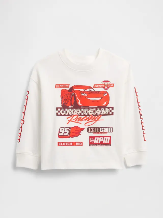 Gap Ã— Disney Βρεφική & Νηπιακή Μπλούζα με Γραφικό Αυτοκίνητα New off white