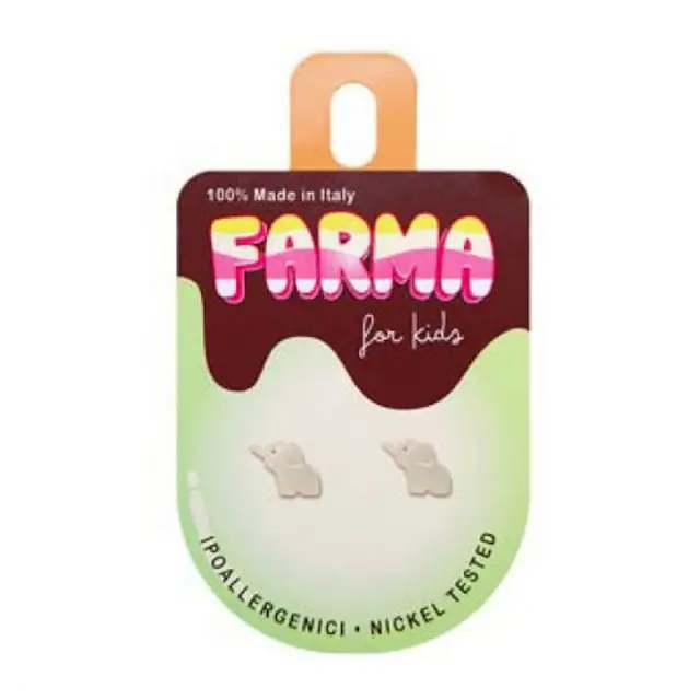 Farma Bijoux Υποαλλεργικά Σκουλαρίκια for Kids Ελεφαντάκια Ασημί 8mm (A586)