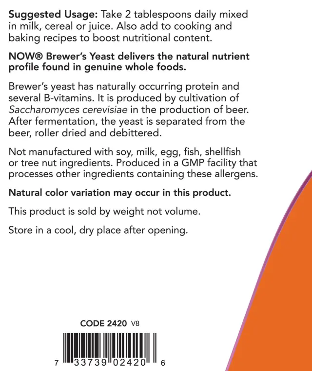 Now Foods Brewer's Yeast Debittered Powder 454gr 3