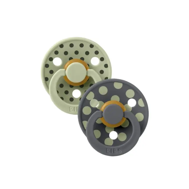 Πιπίλες 2 Τεμαχίων BIBS Studio Collection Polka Dot Sage Iron No. 1 2