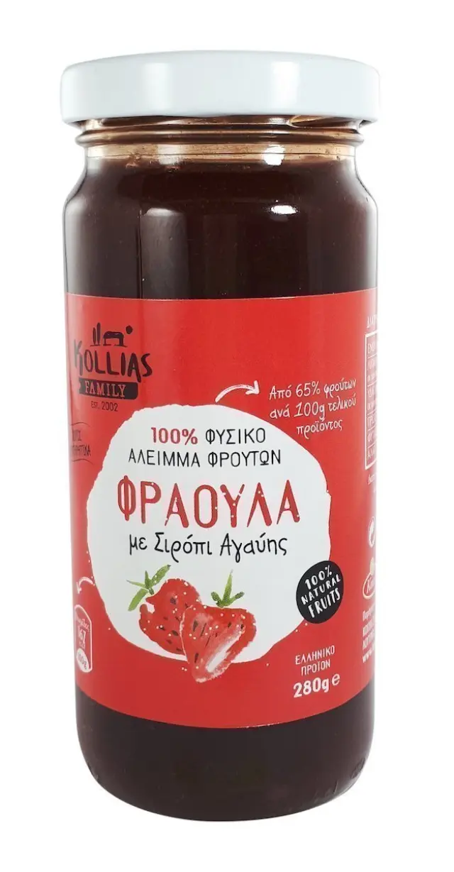 Kollias Άλειμμα Φρούτων με Φράουλα με Σιρόπι Αγαύης, 280gr