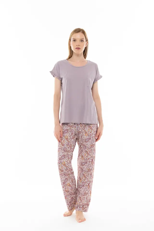 S1242 - Type - PYJAMA LONG PANTS VIOLETE PAISLEY - M