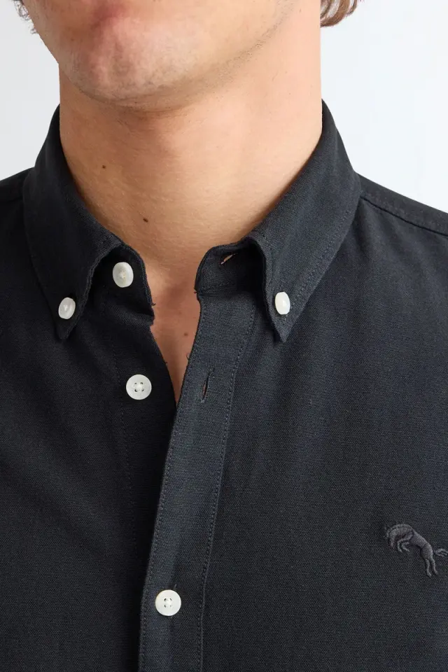 Wrangler Ανδρικό Πουκάμισο Oxford 112378099 – Black - S 3