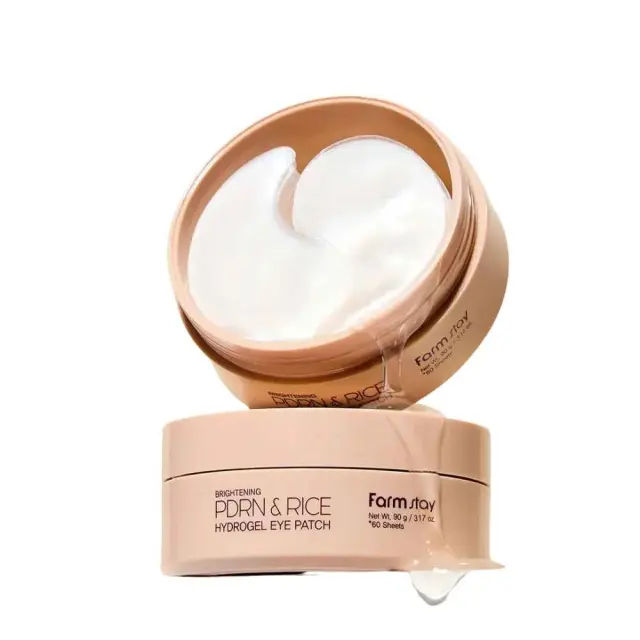 FarmStay Brightening PDRN & Rice Hydrogel Eye Patch – Επιθέματα Ματιών για Λάμψη & Ενυδάτωση, 60 τεμάχια