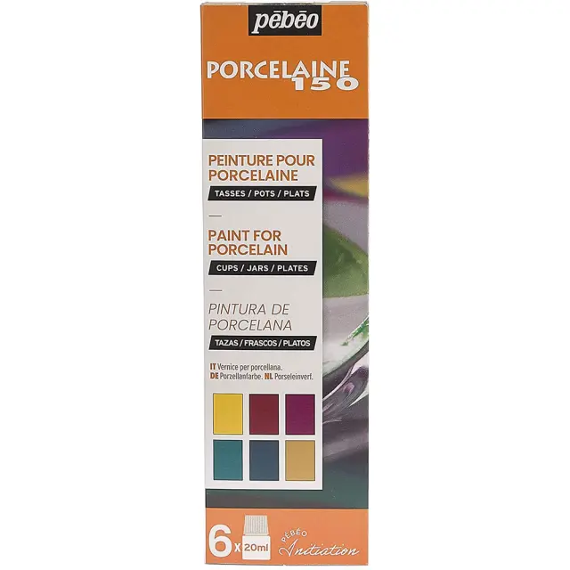 Σετ Pebeo Porcelaine 150 Σμάλτα Initiations #2, 6 Χρώματα x 20ml