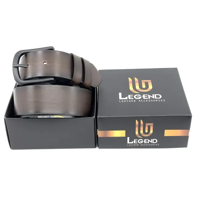 Καφέ Ζώνη P.U. Leather Brushed 4 cm 2